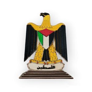Palestine wooden emblem 5x7 paint by hand.